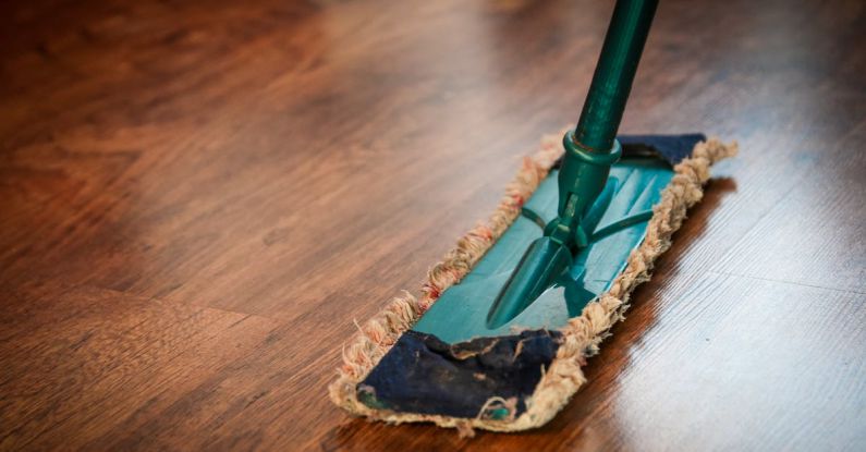 Cleaning Supplies - Brown Wooden Floor