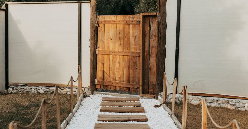 Garden Path - Wooden Path in a Garden